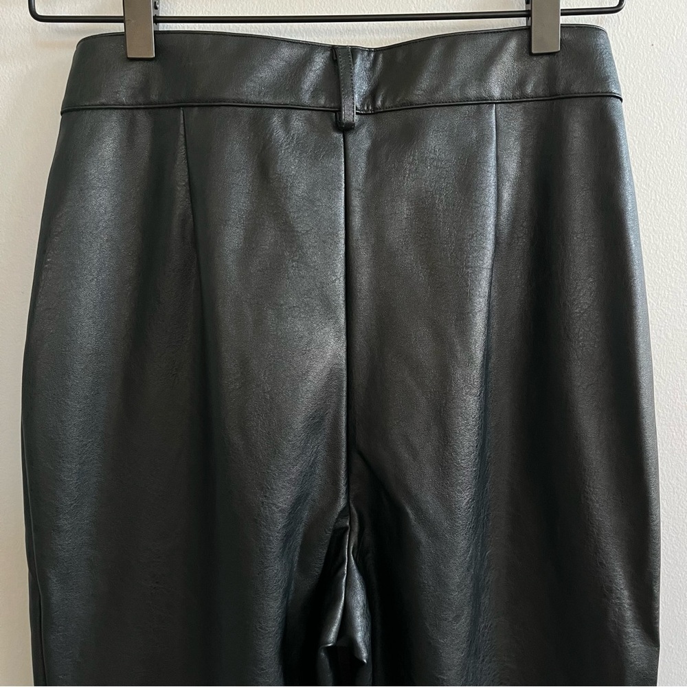 Wildfox Womens Faux Leather Pants Size Small High Waisted Straight Leg Split Hem - Picture 7 of 8